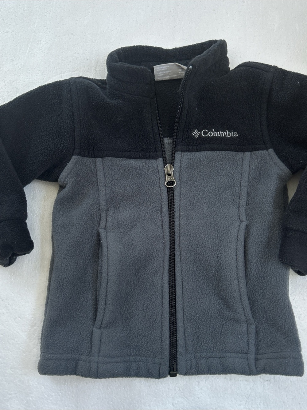 Columbia toddler fleece jacket full zip 12-18 months black & gray #outdoor